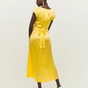 Reformation Scottie Silk dress, lemon lily L, size 2